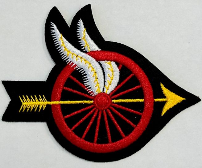 MOTOR OFFICER PATCH - WHEEL WITH WINGS POINTING RIGHT - 3.5" x 4" - SEW ON.